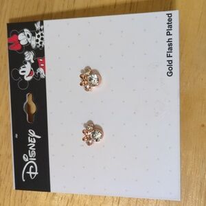 Minnie Mouse Rose Gold Rhinestone Earrings